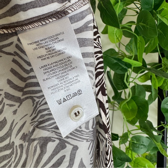 Maeve by Anthropologie Bettina Tiered Midi Shirt Dress Zebra Print Motif Medium - Picture 11 of 12